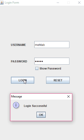 Login Form in Java Swing with Source Code