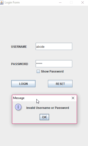 Login Form in Java Swing with Source Code