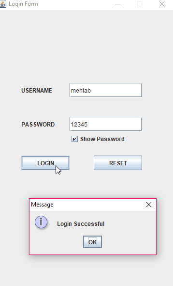 Login Form in Java Swing with Source Code