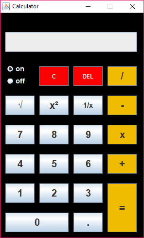 Simple Calculator Program in Java Using Swing