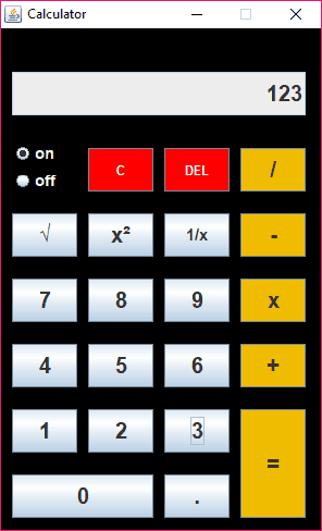 Simple Calculator Program in Java Using Swing