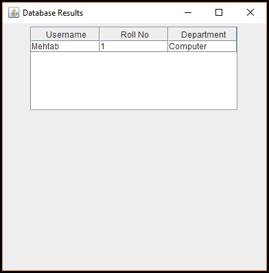 How to retrieve data from from database and display it in jtable using java swing