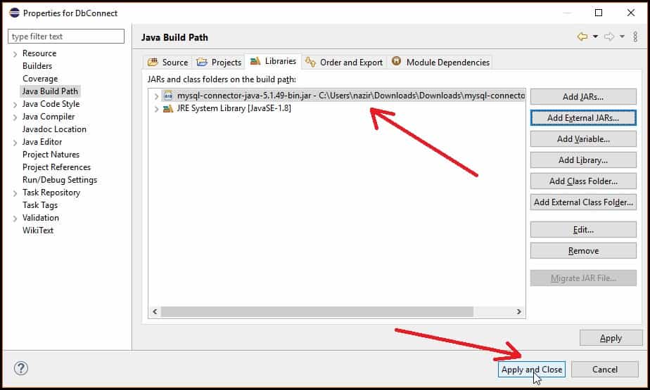How to connect mysql database in java using eclipse