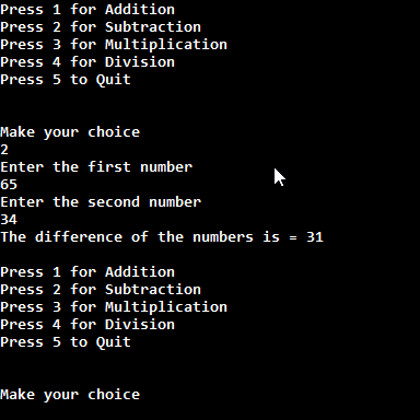 Menu Driven Program In Java 