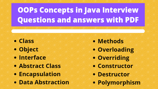 OOPs Concepts in Java Interview Questions