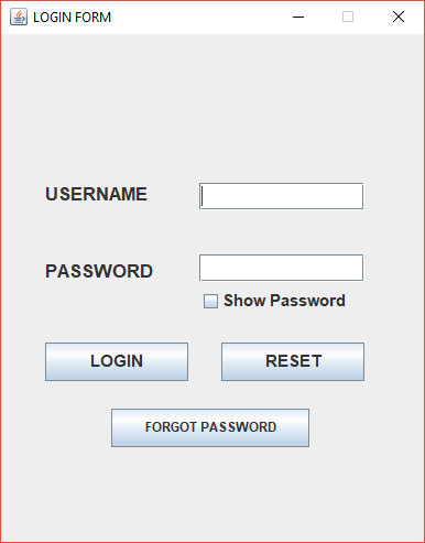 Java Swing Login Form with Database Connection