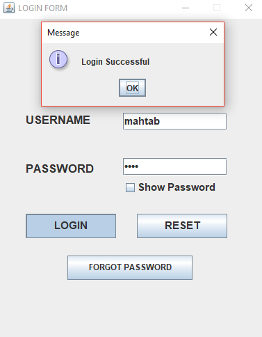 Java Swing Login Form with Database Connection